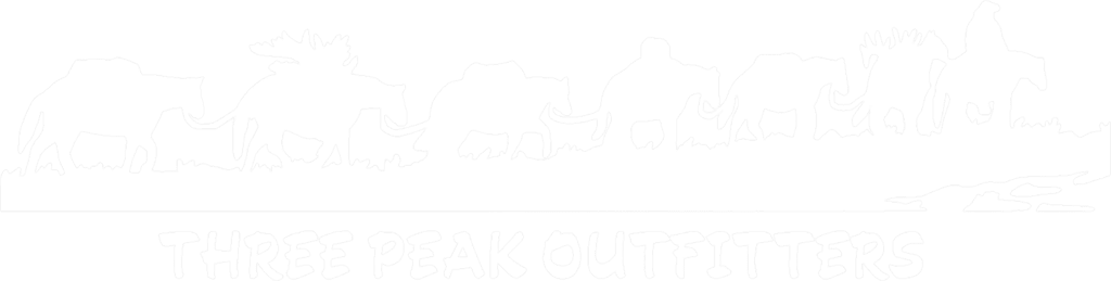 Three Peak Outfitters hunting outfitter alberta logo white